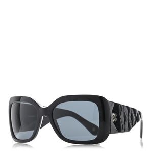 Authentic Chanel 5019 Black Quilted Large Logo Sunglasses